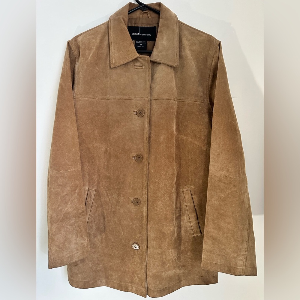 Moda Internstional Tan Suede Jacket Size M
